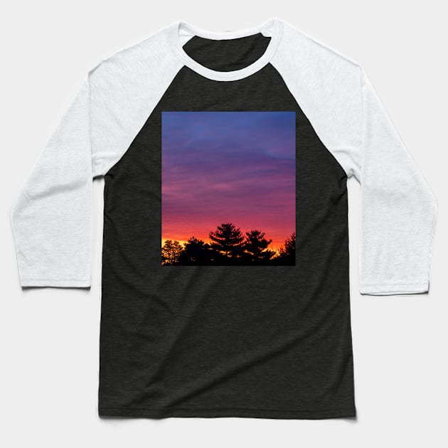 Sunrise over trees Baseball T-Shirt by iyd39